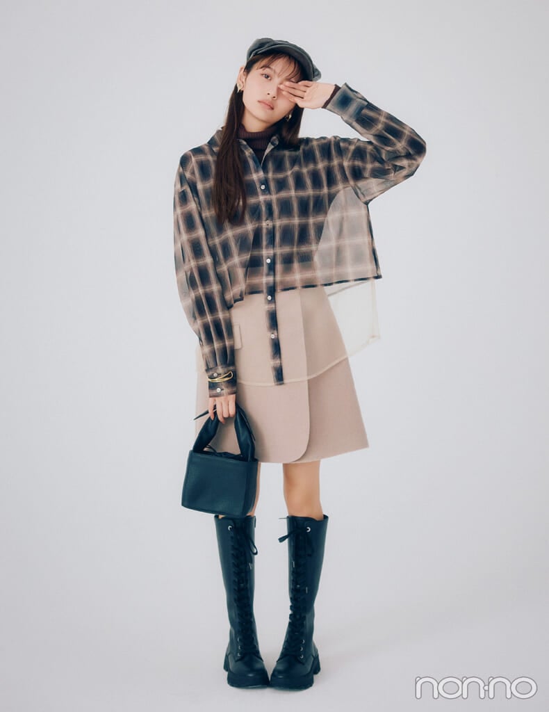 【non-no web】加藤栞が着こなす大学生の毎日コーデ