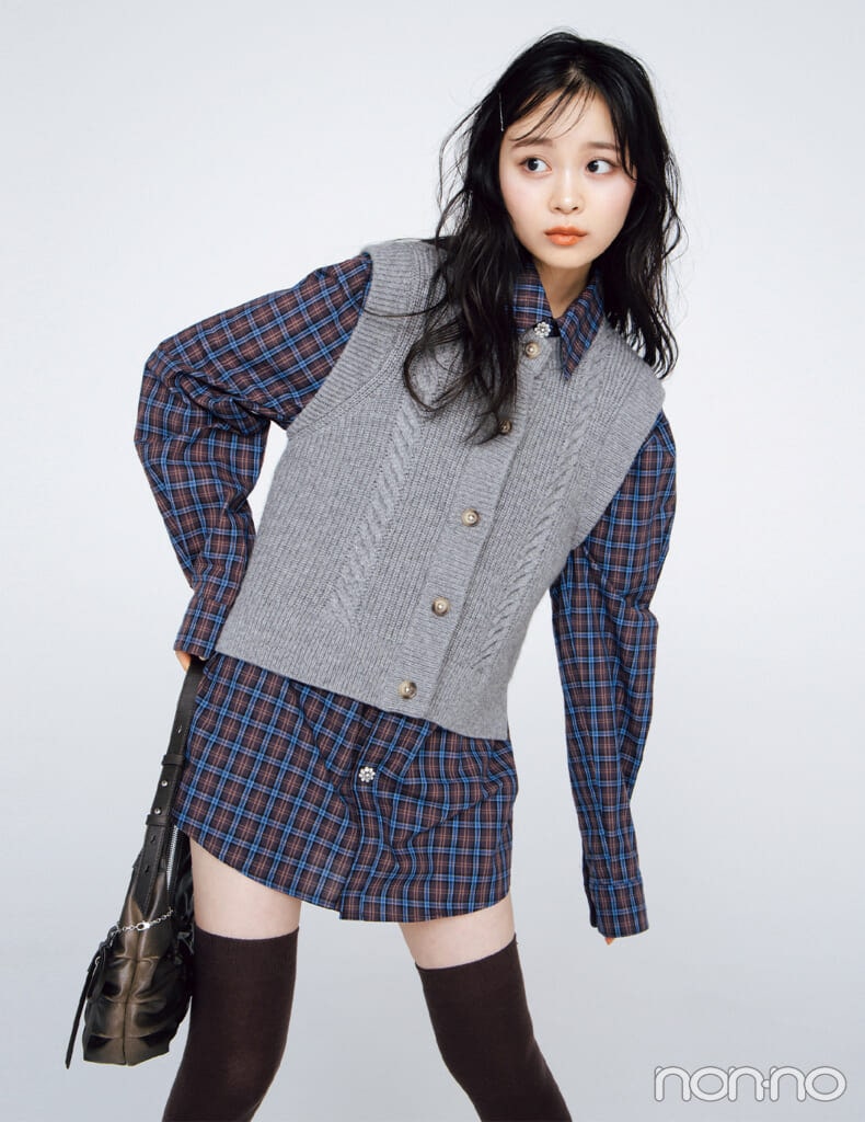 【non-no web】林芽亜里が着こなす大学生の毎日コーデ