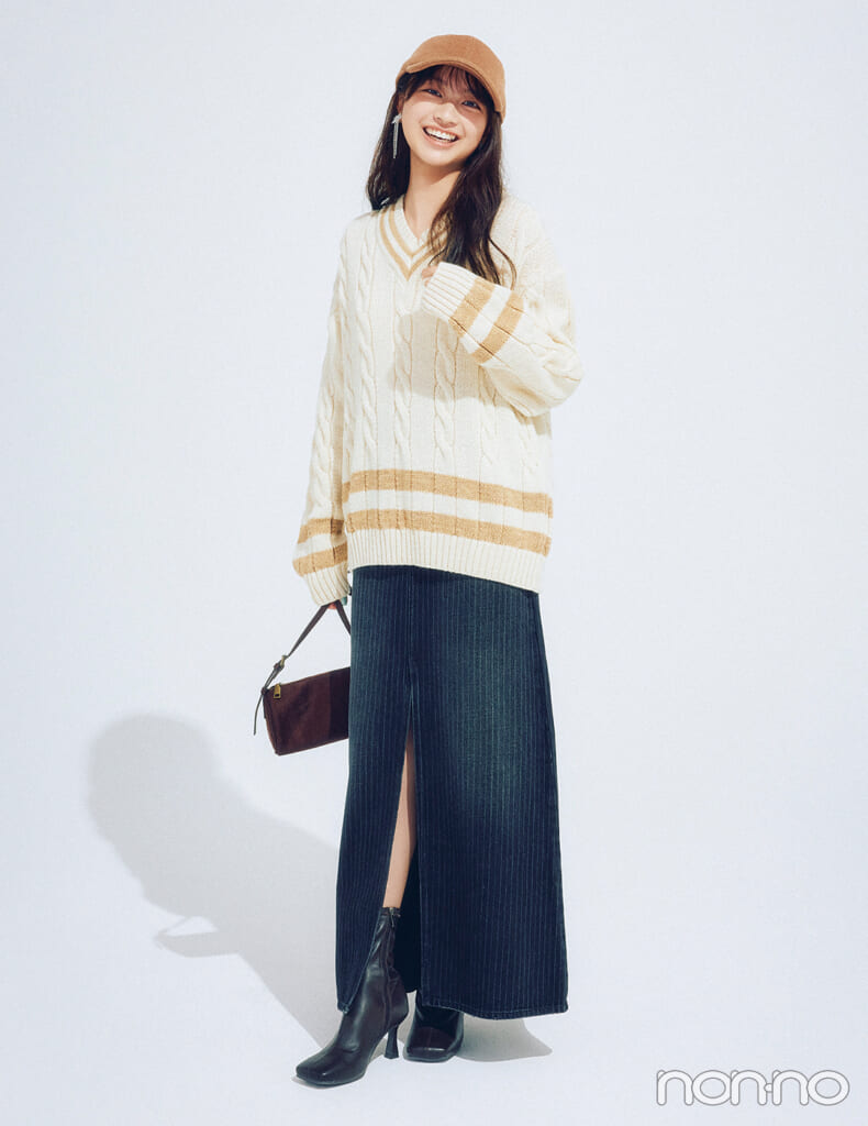 【non-no web】佐藤和奏が着こなす大学生の毎日コーデ
