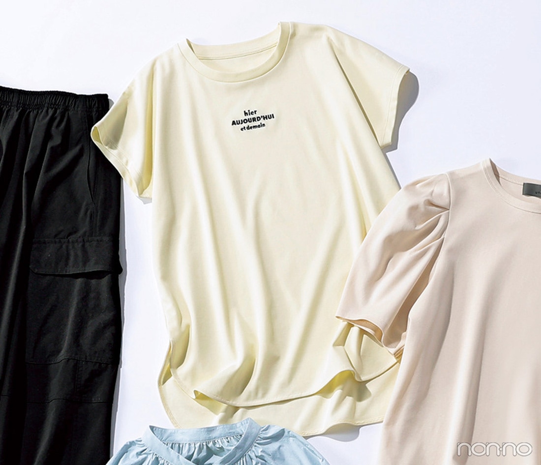 接触冷感機能つきTシャツ イエロー