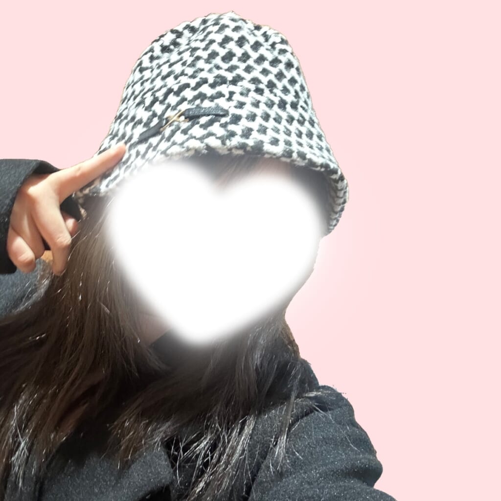 千鳥格子バケハ着用