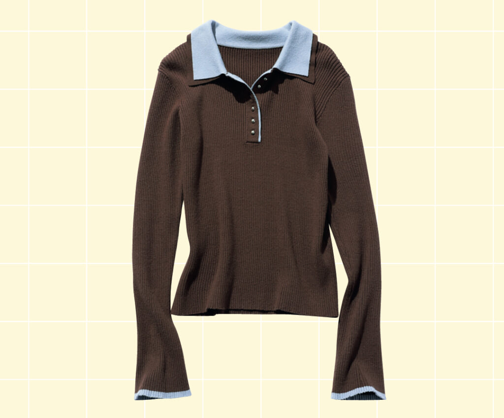 VIS重ね着風ダブルカラートップス