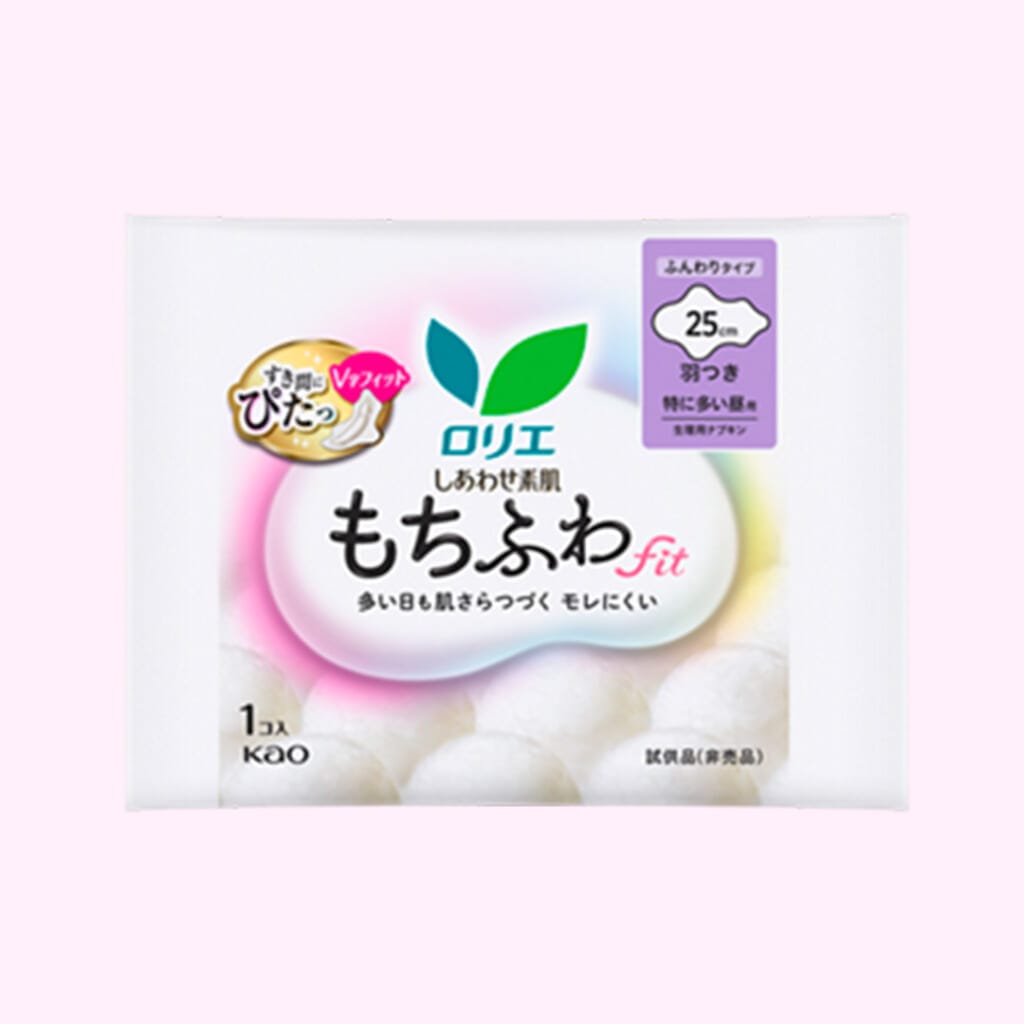 ロリエしあわせ素肌 もちふわfit 特に多い昼用25cm 羽つき (試供品)/ロリエ