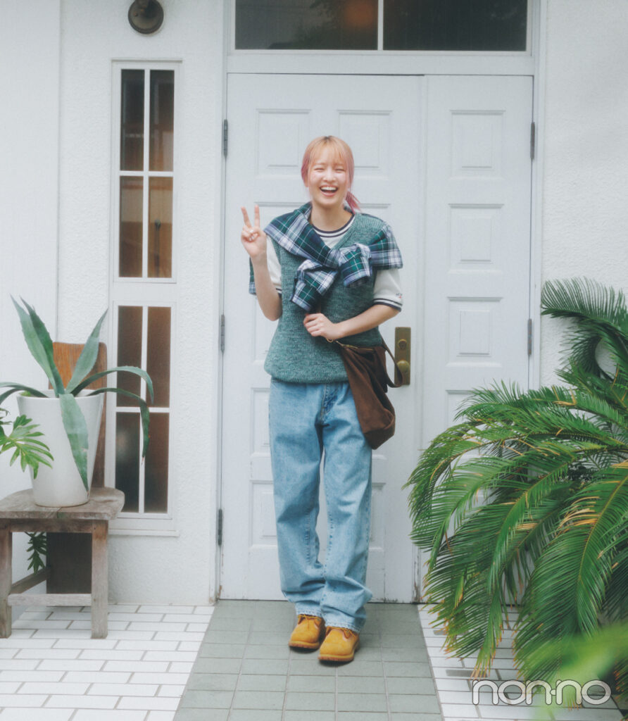 横田真悠のラクチン服 重ね着コーデ