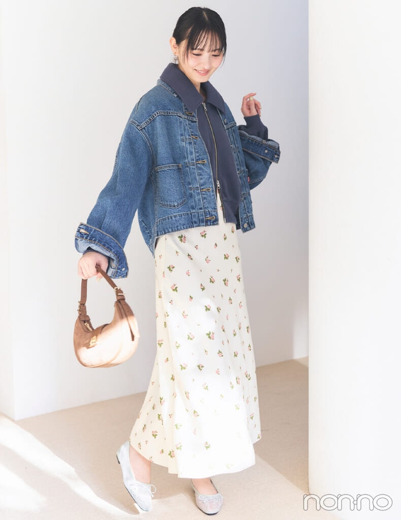 【non-no web】遠藤さくらが着こなす大学生の毎日コーデ