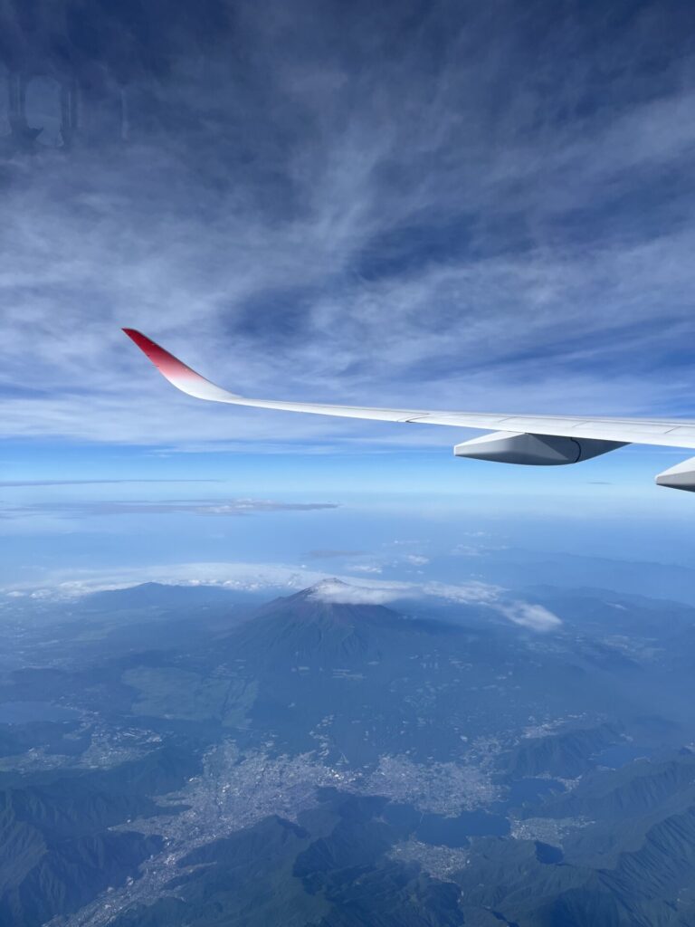 飛行機から見た富士山
