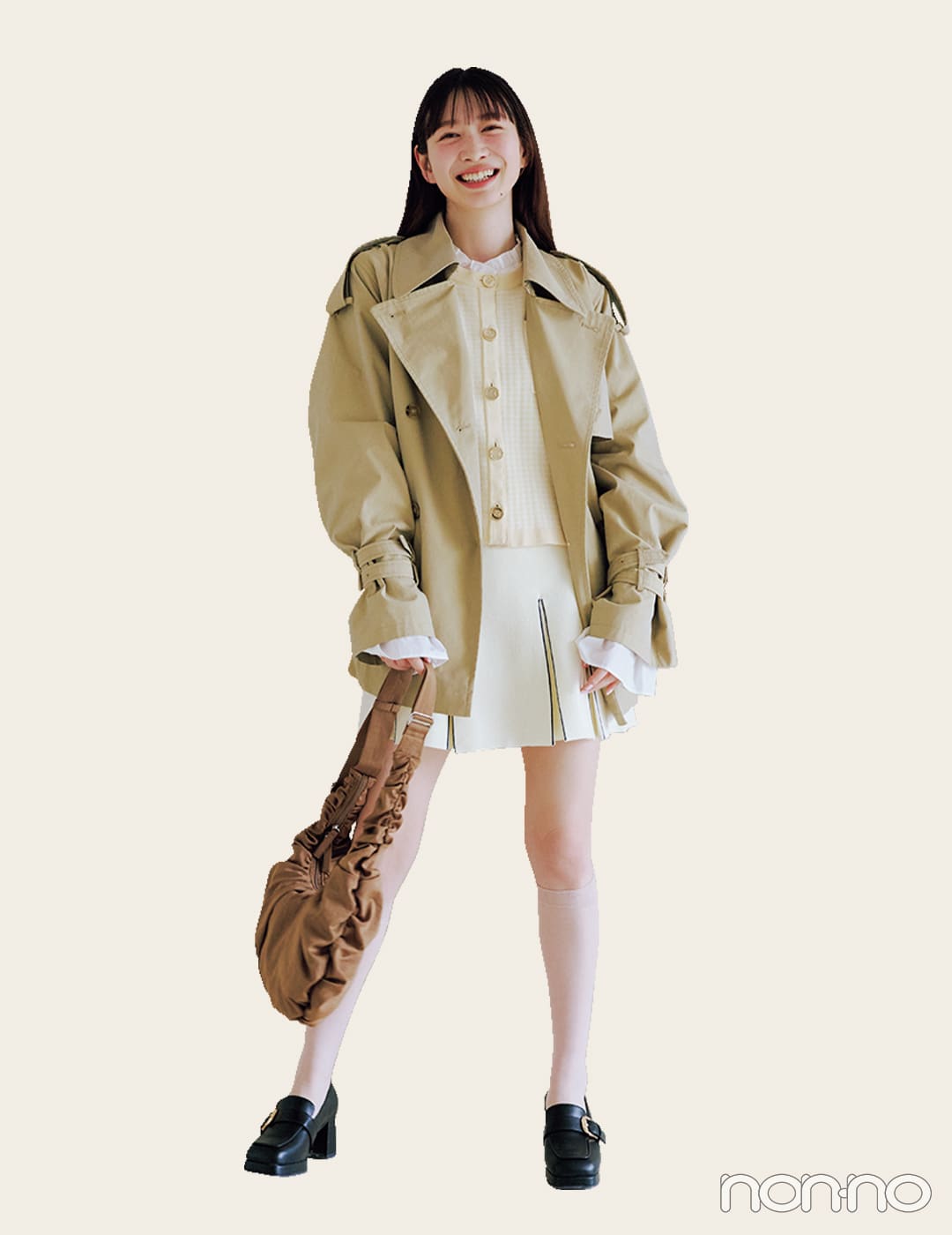 【non-no web】岡本夏美が着こなす大学生の毎日コーデ
