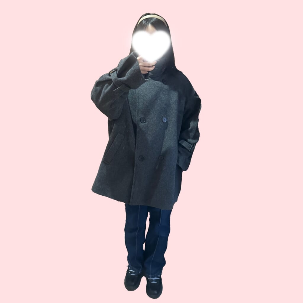 グレーコートボタン付けたとき