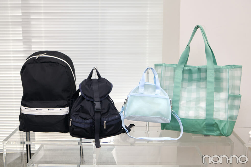 『LeSportsac』のバッグの展示コーナー