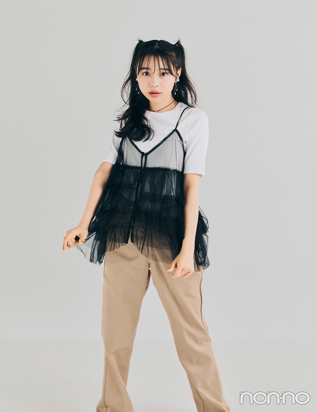 【non-no web】林芽亜里が着こなす大学生の毎日コーデ