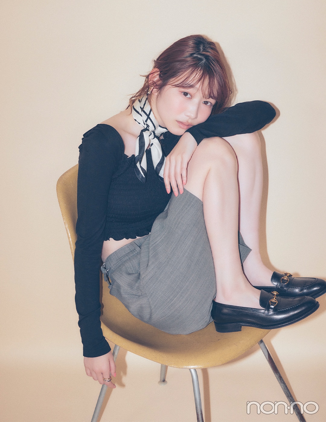 【non-no web】岡本夏美が着こなす大学生の毎日コーデ