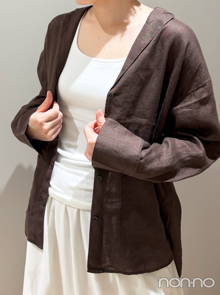 グローバルワークのフレンチリネンジャケット