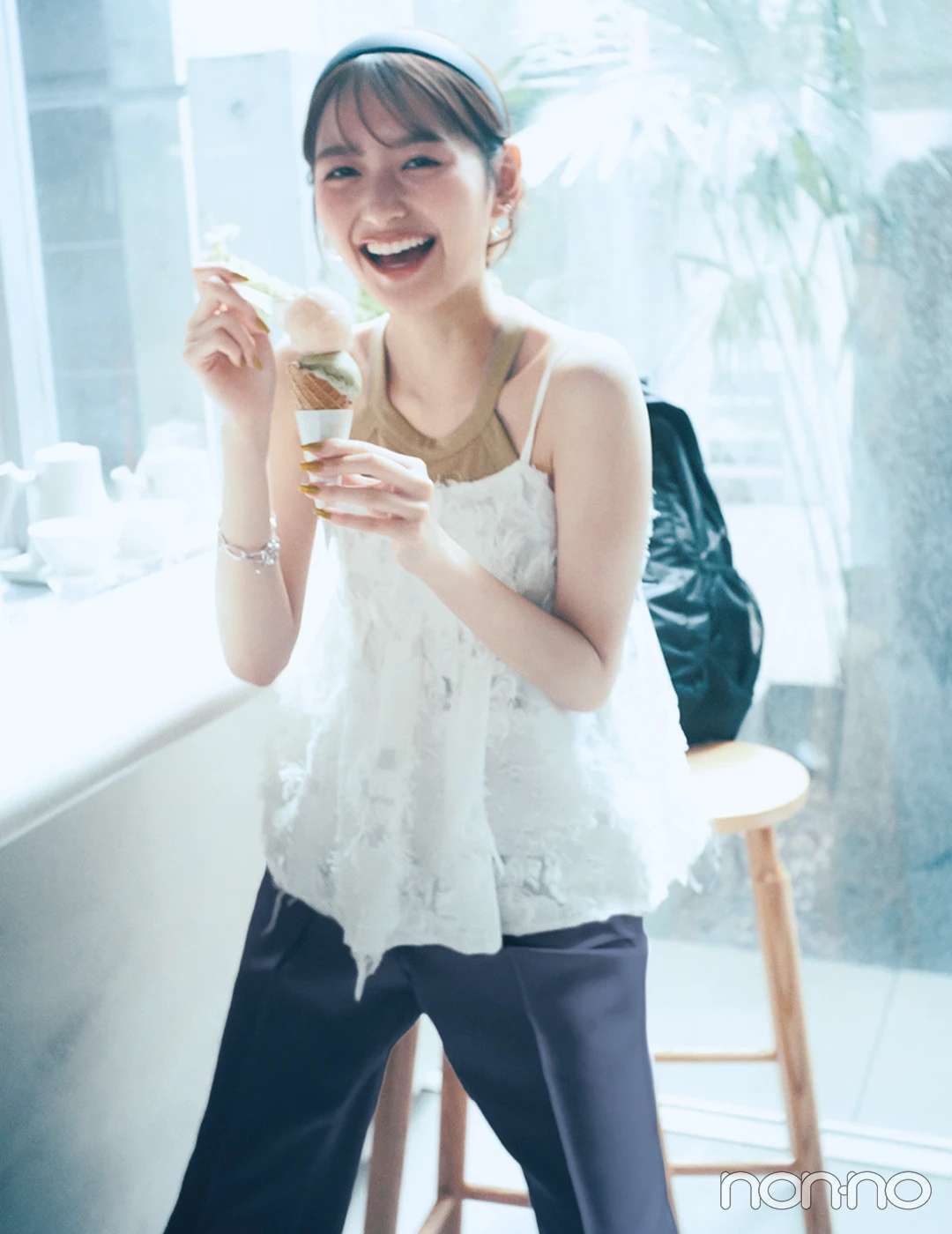 【non-no web】加藤栞が着こなす大学生の毎日コーデ