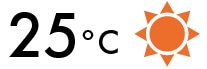 25℃晴れ