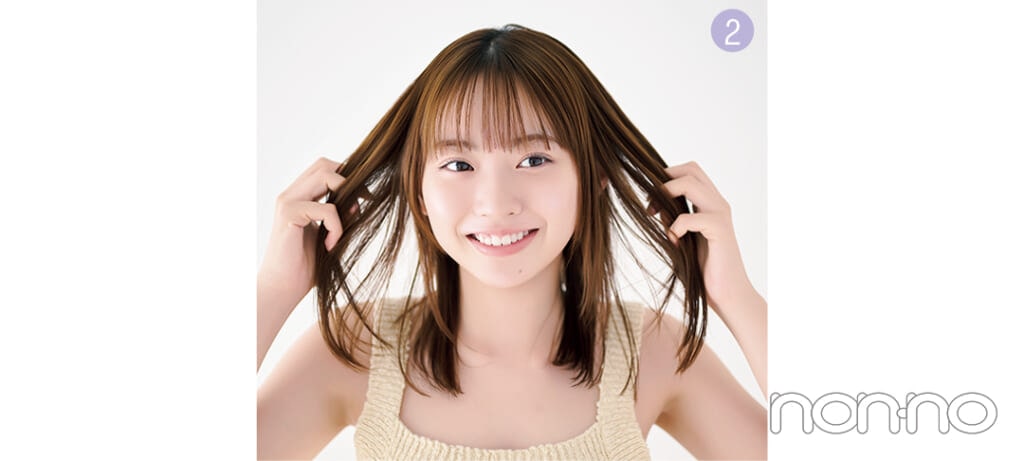 村上なずなのみるきー肌、みるきー髪プロセスカット3-2