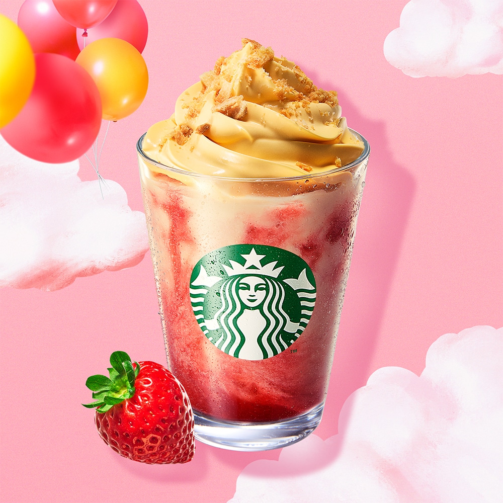 スタバ新作のストロベリー シュークリーム フラペチーノ