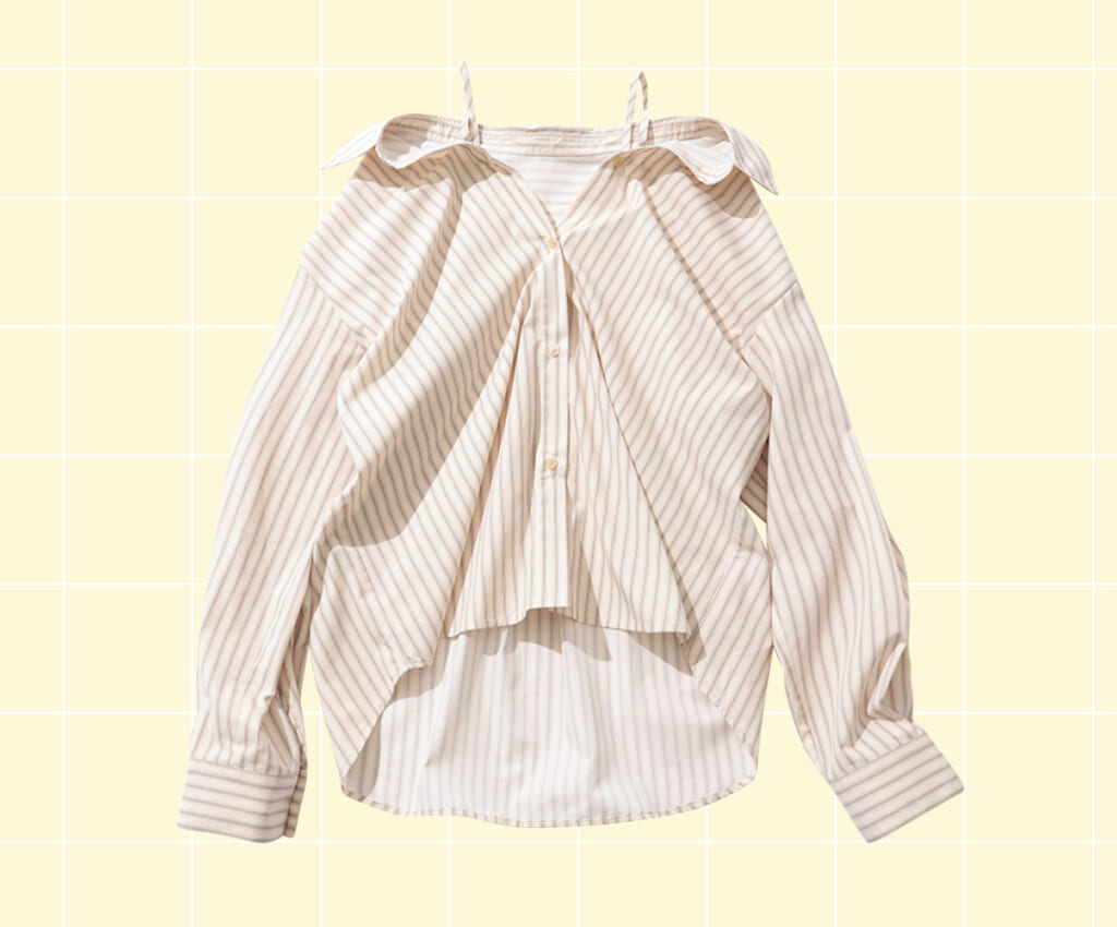 INGNIストライプのマルチウェイシャツ