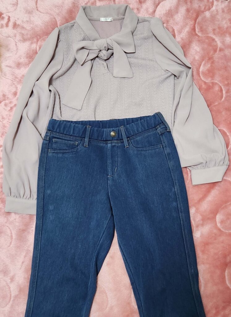 ハニーズ ブラウス ピンク リボン