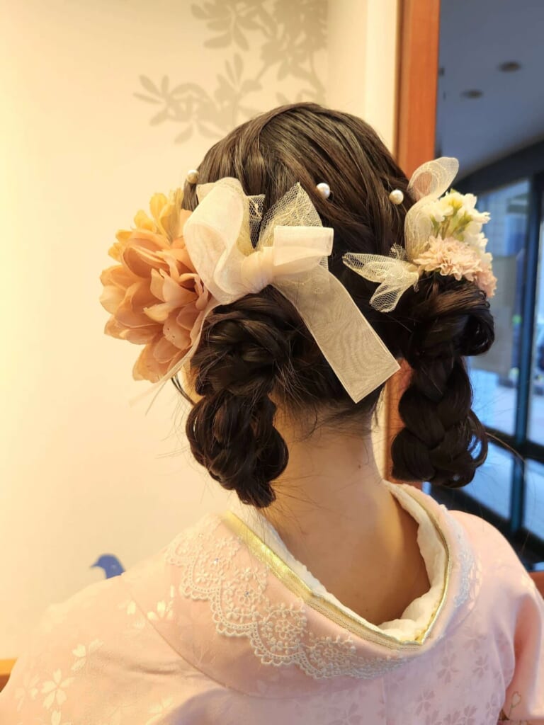 ツインお団子 ヘアアレンジ 袴