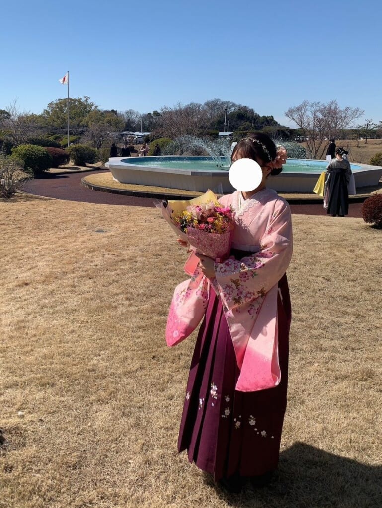 卒業式 ヘアアレンジ ツインお団子 正面