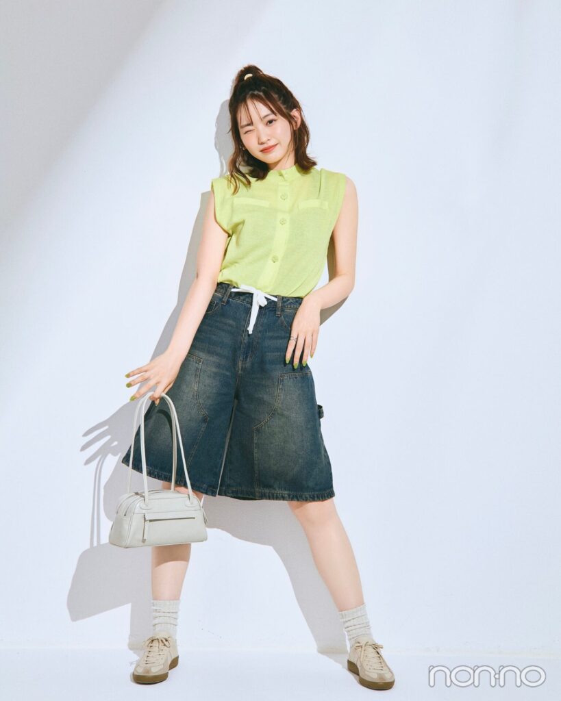 気温30度の日のサマーニットコーデ