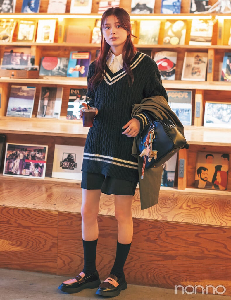 【non-no web】紺野彩夏が着こなす大学生の毎日コーデ