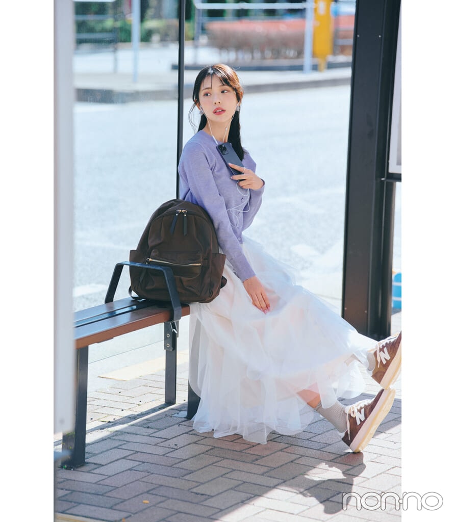 アダストリアのリュックと菊地姫奈