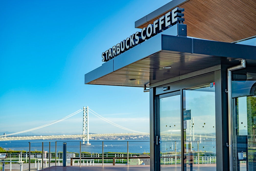 スタバ「淡路サービスエリア(下り線)店」外観別角度