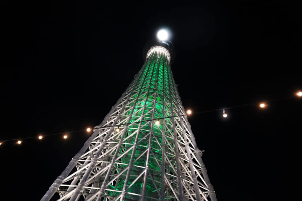 東京スカイツリー クリスマス特別ライティング シャンパンツリー