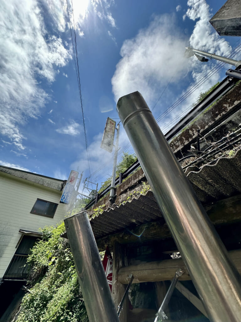 熊本県小国町　蒸し場　蒸気