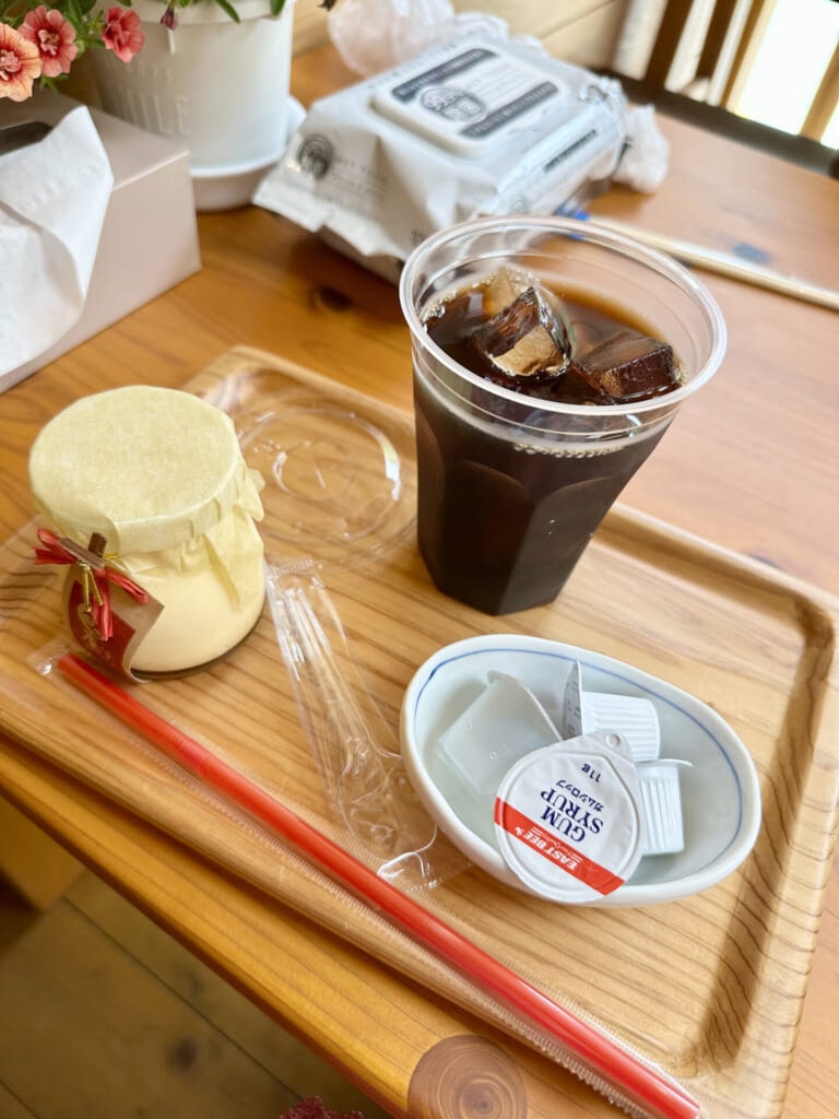 熊本県小国町　杖立プリンとコーヒー