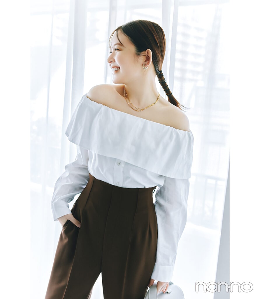 久間田琳加の秋チョコブラウンコーデモデルカット1-4