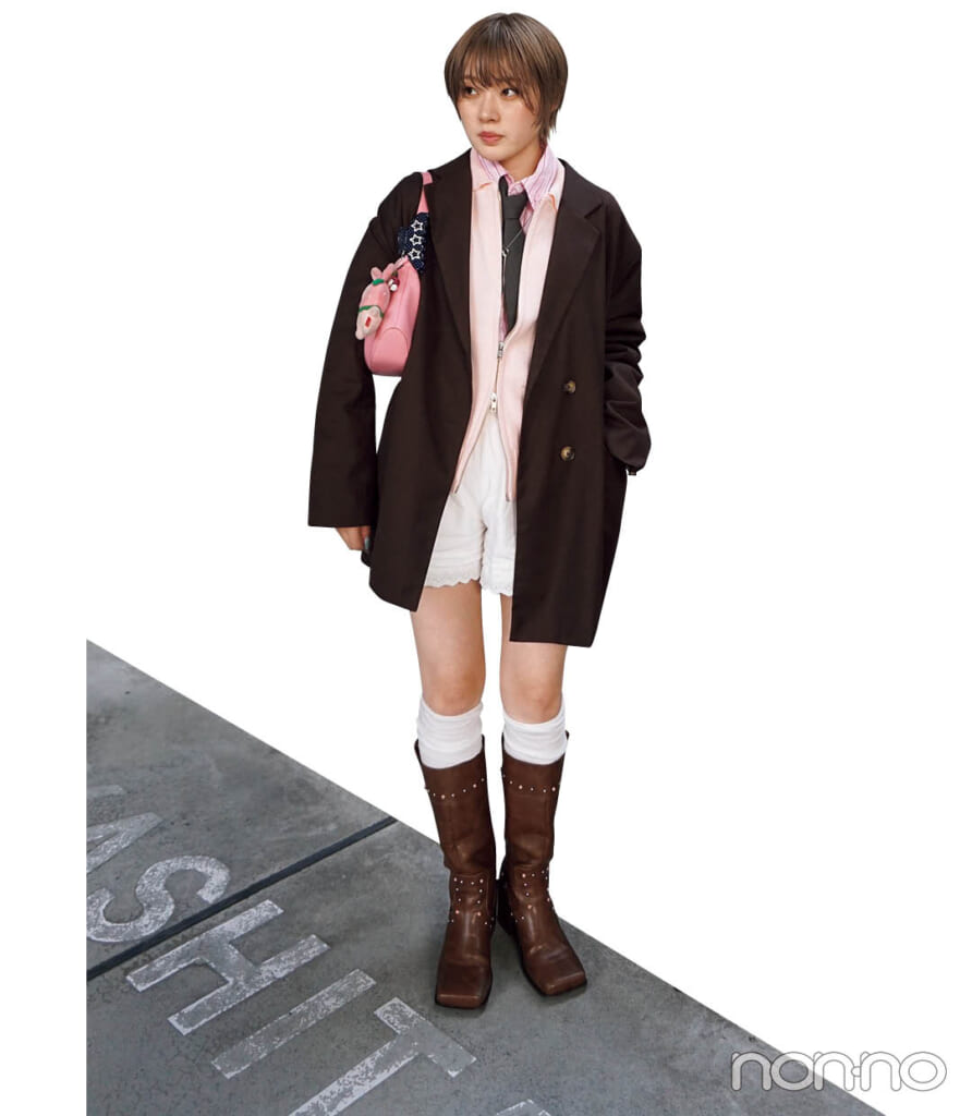 スタイリスト小西沙良さんのおしゃれさんの"さかいめコーデ"モデルカット