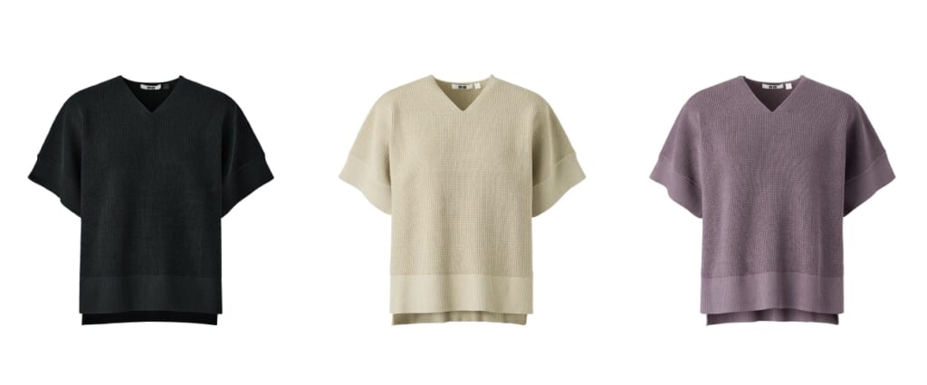ユニクロユーのVネックセーター3色