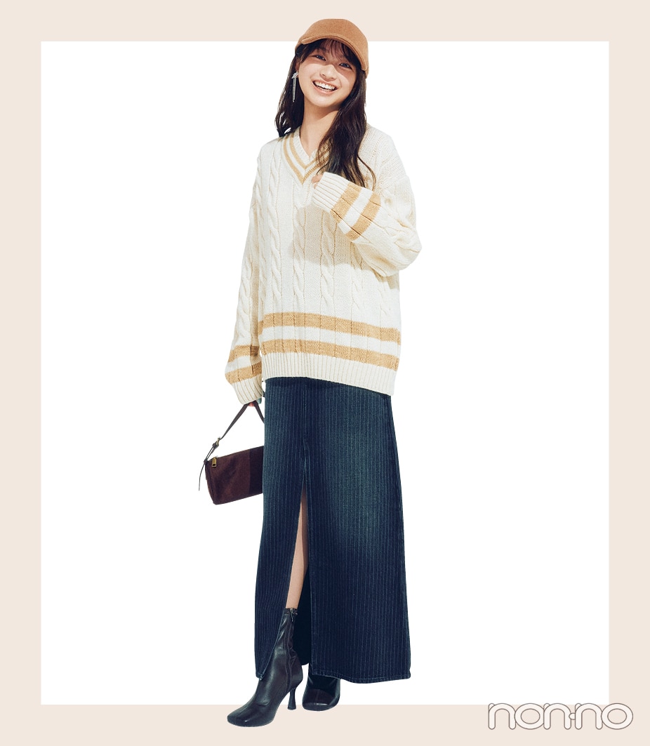 深スリットニットはスタイルアップの特効薬