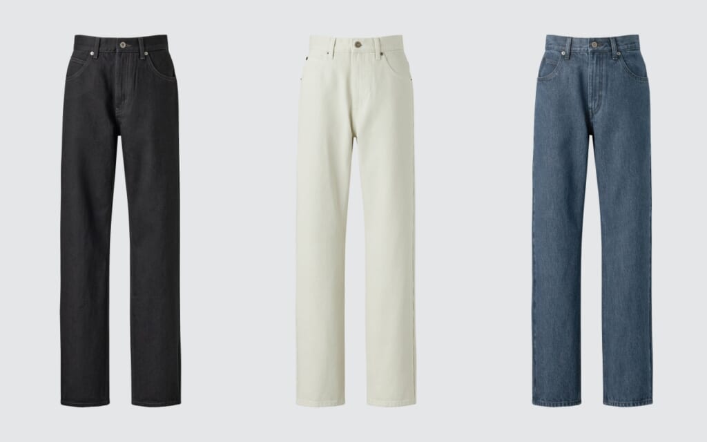 ユニクロユーのハイライズレギュラージーンズ3色