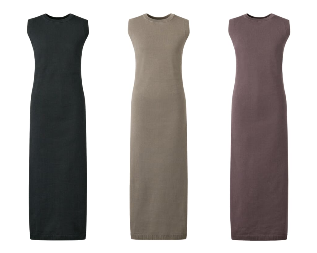 ユニクロユーの3Dコットンニットワンピースノースリーブ3色