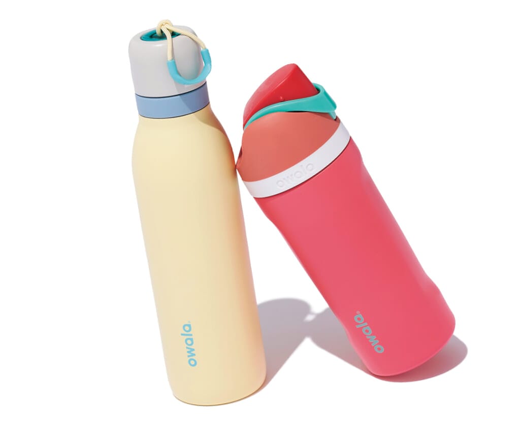 owala®の水筒「FreeSip ファイヤーボール」と水筒「FreeSip Twist サニーデイズ」