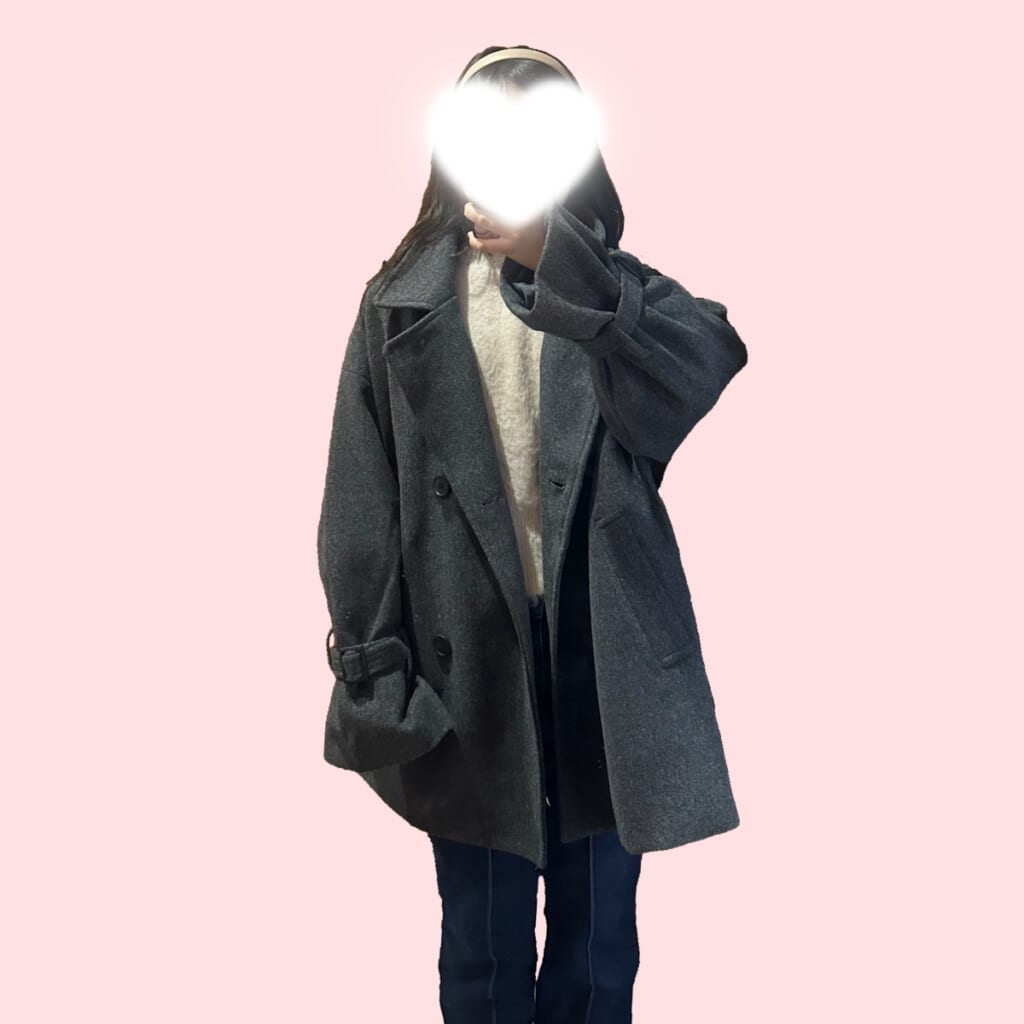 グレーコート開けて着たとき