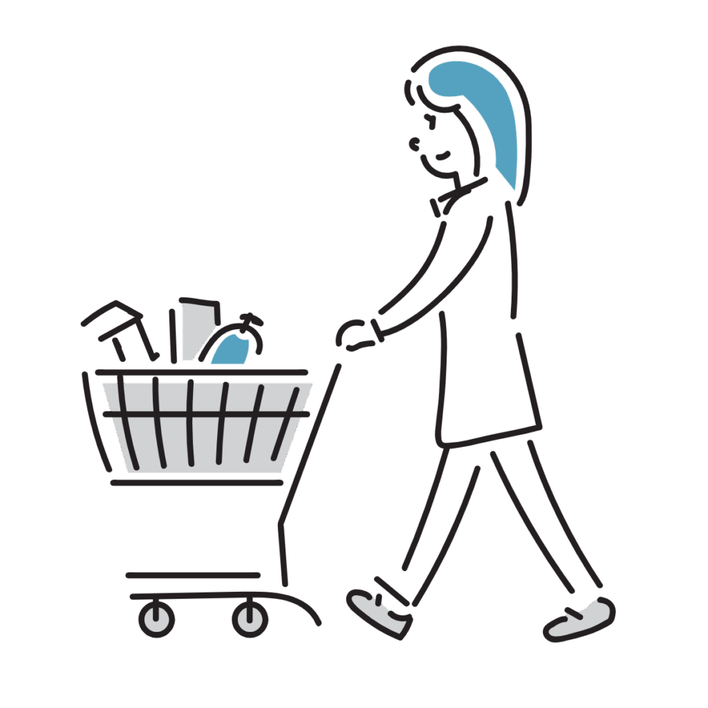 買い物　女性　イラスト