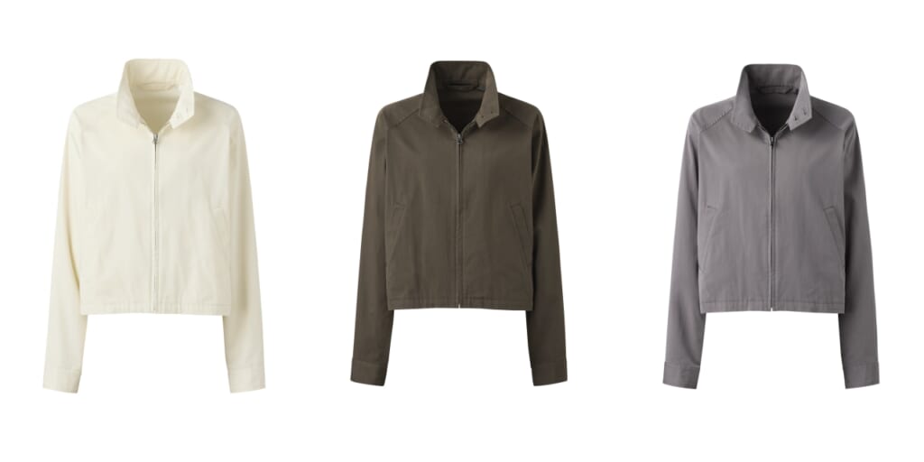ユニクロユーのコットンブレンドショートブルゾン3色