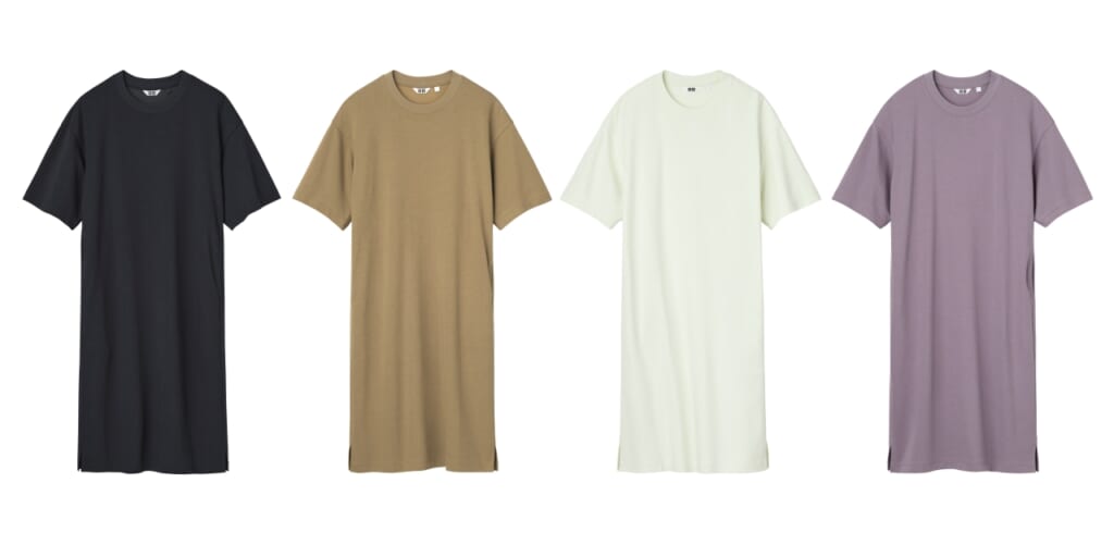 ユニクロユーのエアリズムコットンリラックスワンピース4色