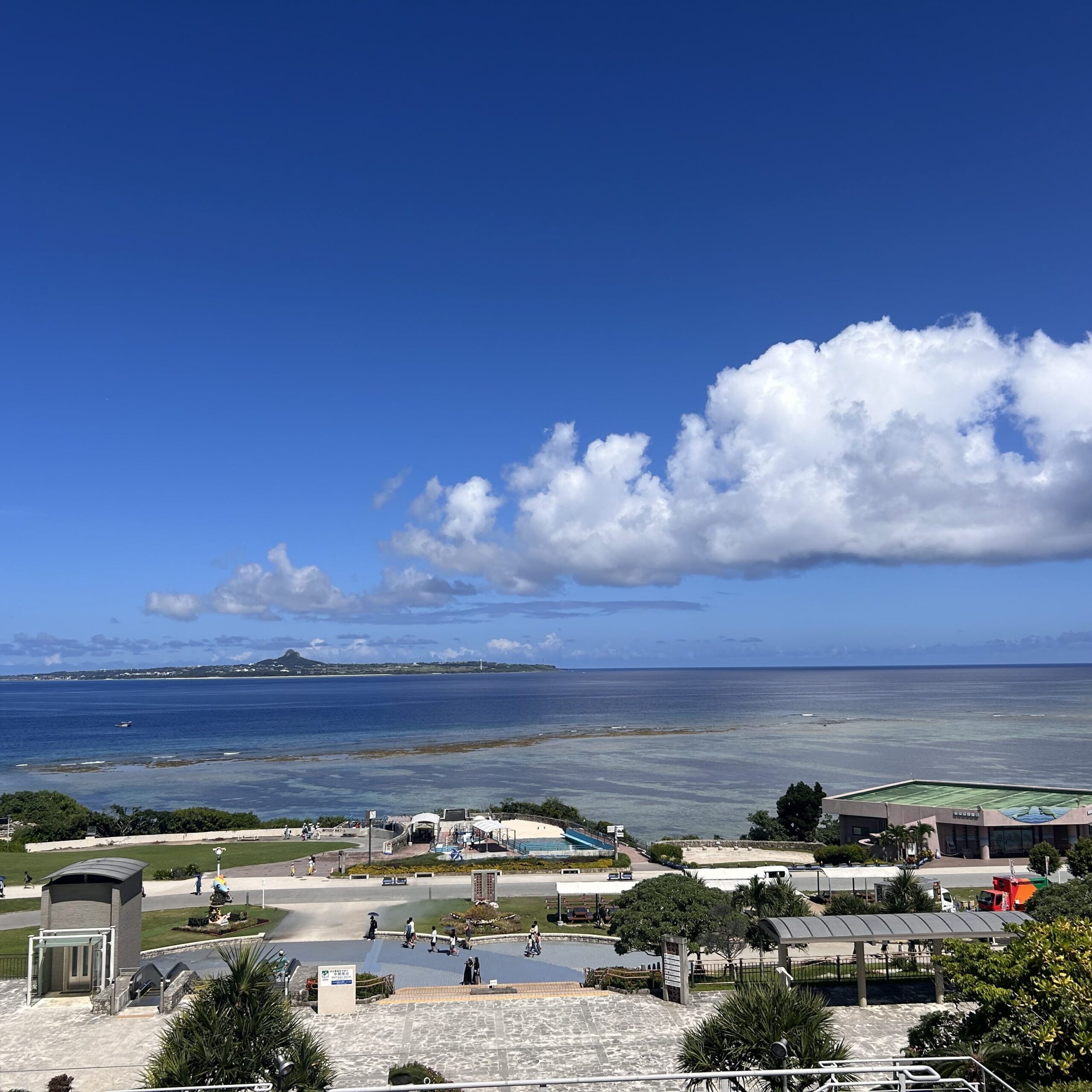 美ら海水族館から撮影した海
