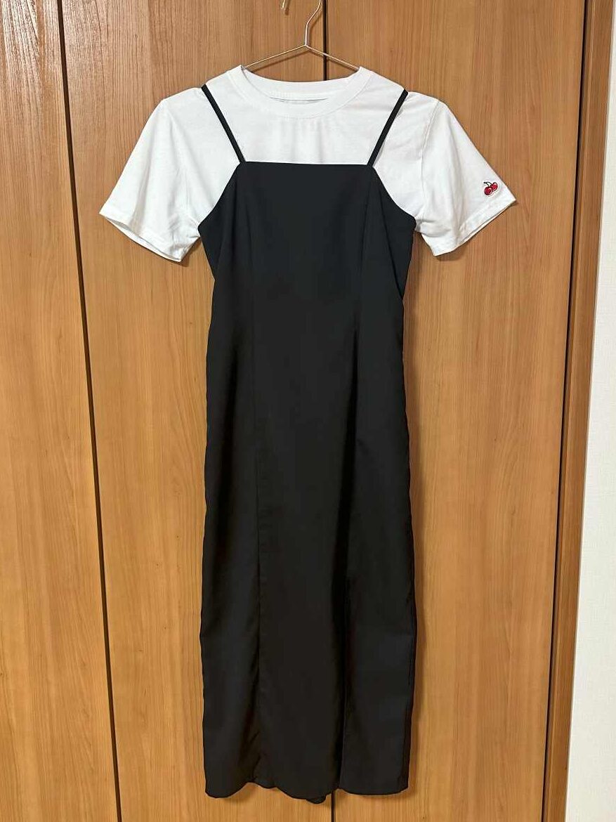 白T×キャミワンピ