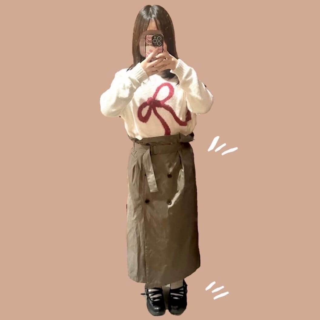 コーデ2 ニットとスカートコーデ