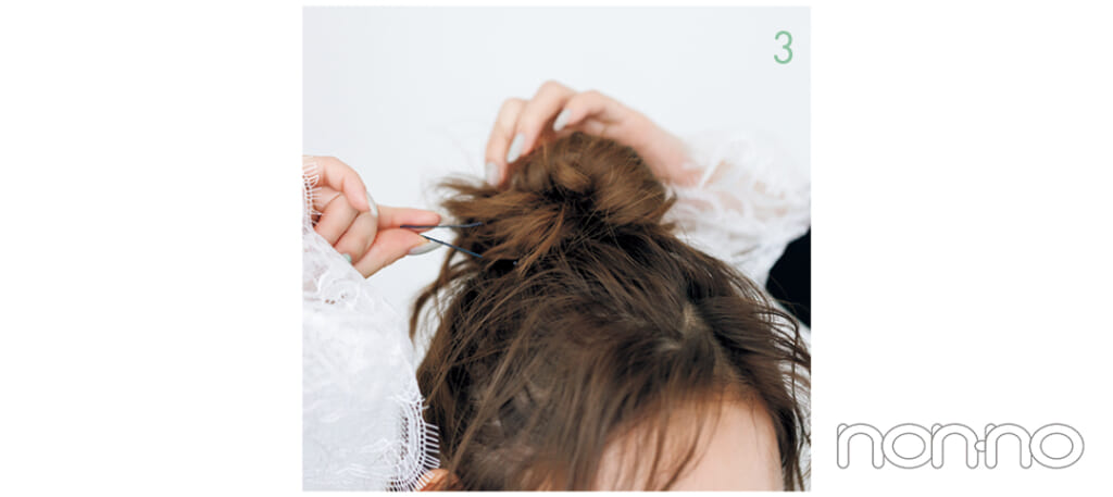 香音の衿の形×ヘアアレ相性マッチングプロセスカット7-3