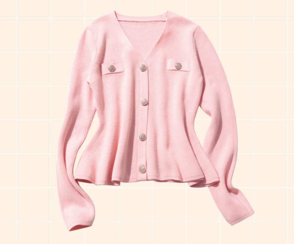 GRL(グレイル)春色ペプラムカーデ