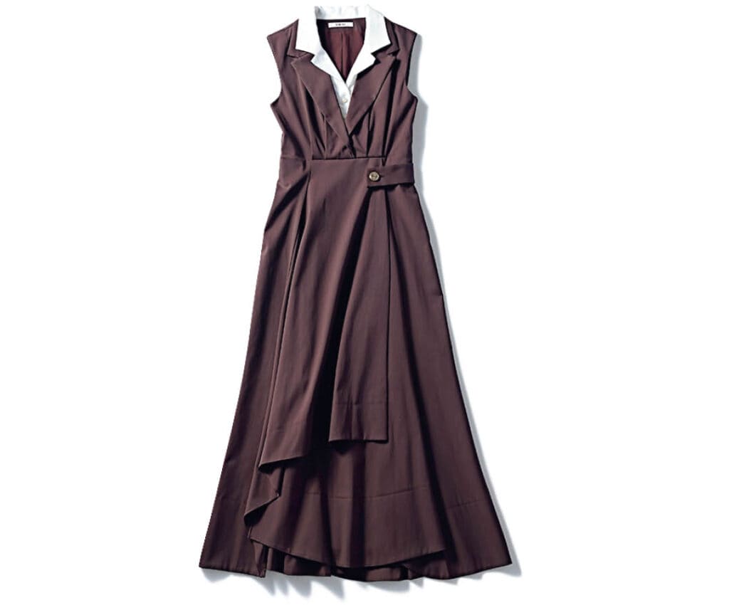 【SNIDEL】ブラウンの衿つきシャツワンピース