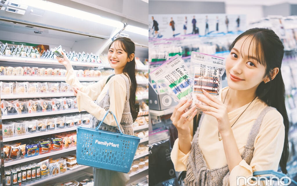 加藤栞　ファミリーマートでお買い物。賢い大学生はファミマカード決済が新常識になりそう！