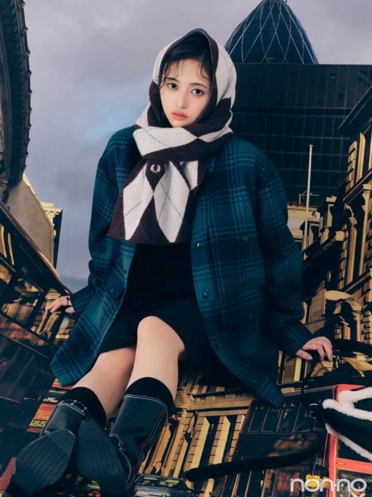 井上和の大学生1週間コーデ、日曜日のジャケットコーデ